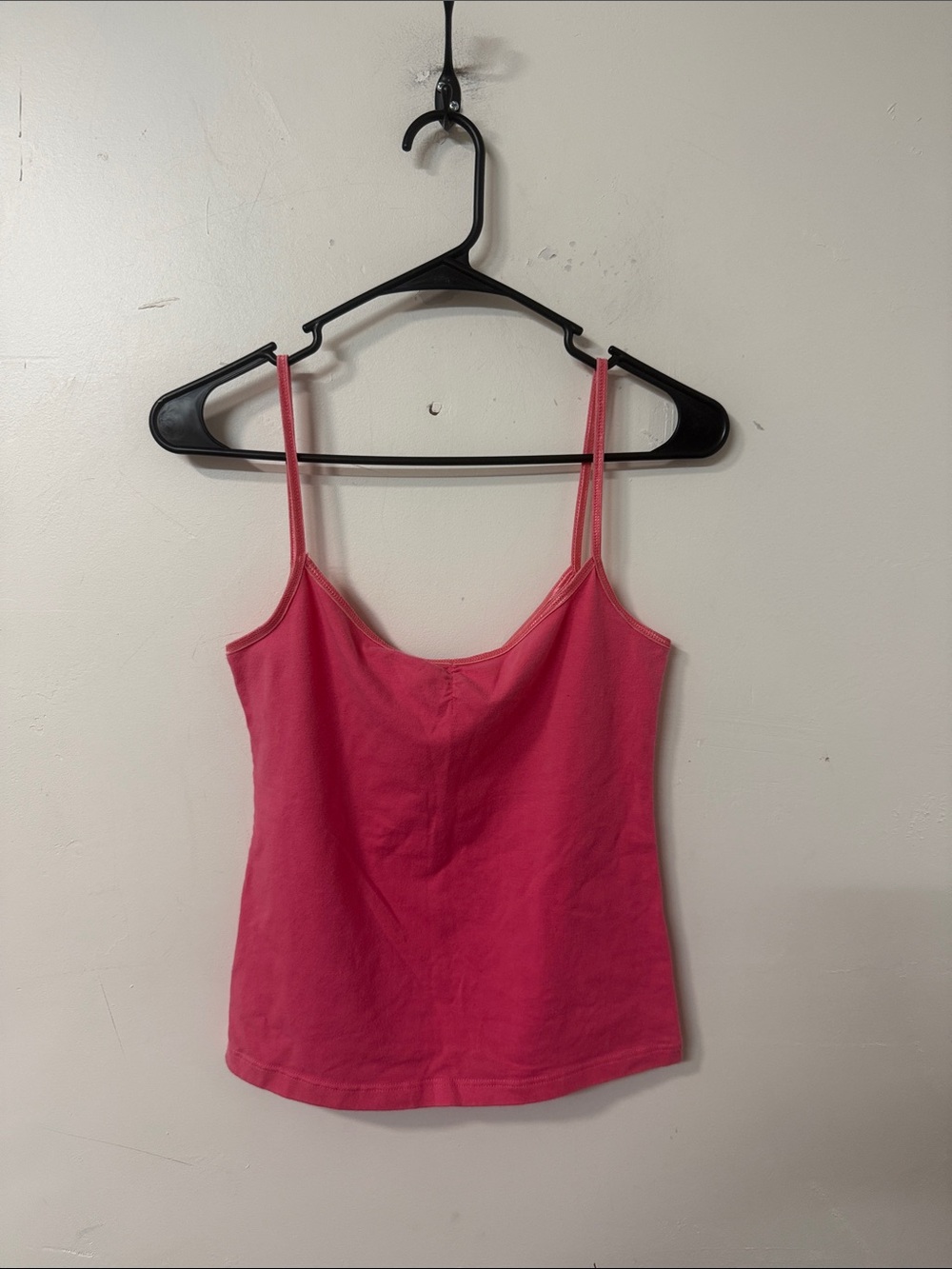 Timing Bright Pink Spaghetti-Strap Tank Top Y2K